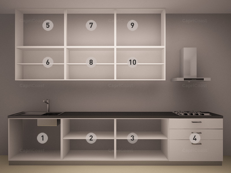 Violet and Black Straight Modular Kitchen